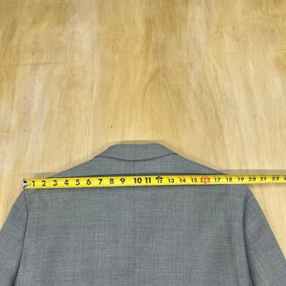 Tommy Hilfiger Hopsack Blazer Mens 46S Short Slim Fit Wool Blend Stretch Gray - Picture 6 of 11